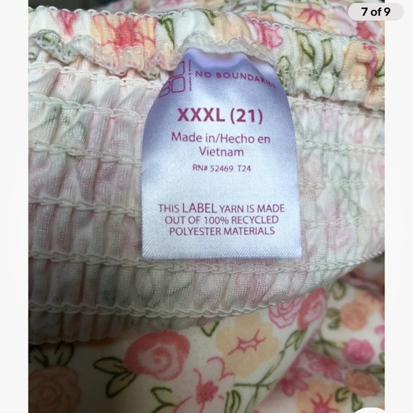 No Boundaries Jrs Sleeveless Tiered Floral Mini Dress Size XXXL/3X/21 NEW - Picture 7 of 9